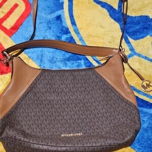 Michael Kors Signature Brown and Tan Shoulder Bag